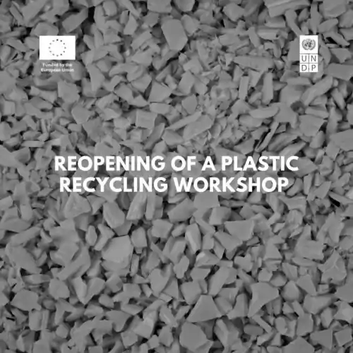 The European Union and UNDP support the reopening of a plastic recycling workshop run by Ukrainian teenagers